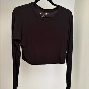 Aeropostale Black Long Sleeve Crop Top